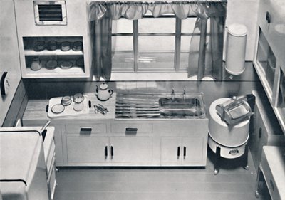 Widok kuchni zaprojektowanej przez H.M.V. AGD, 1938 autorstwa Unbekannt