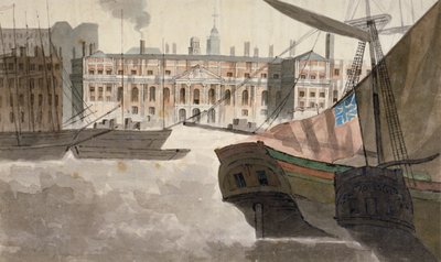 Widok Urzędu Celnego z Tamizy, City of London, 1810 autorstwa Unbekannt
