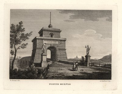 Widok na most Mulwiański (lub Mulwijski), Ponte Milvio, Rzym autorstwa Unbekannt
