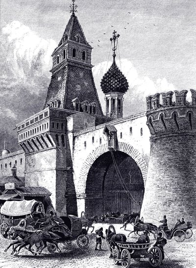 Widok Wieży Nikolskiej i Zbrojowni w Moskwie, ok. 1860 autorstwa Unbekannt