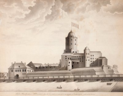 Widok na zamek w Wyborgu, ok. godz. 1840 autorstwa Unbekannt