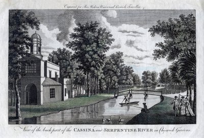 Widok na tylną część rzeki Cassina i Serpentine w Chiswick Gardens, Londyn autorstwa Unbekannt