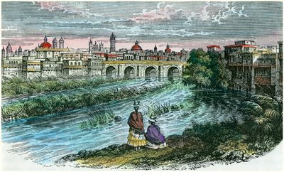 Widok miasta Lima, stolicy Peru, od strony rzeki Rimac, ok. 1875 r. autorstwa Unbekannt