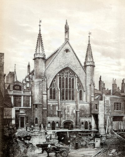 Widok na wschodni kraniec Guildhall i Starej Biblioteki, City of London, 1886 autorstwa Unbekannt