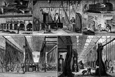 Widoki w Królewskiej Fabryce Broni Strzeleckiej, Enfield, ok. 1880 r. autorstwa Unbekannt