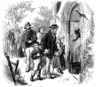 Wieśniacy chodzą do kościoła w niedzielę, Londyn, 1872 r. autorstwa Unbekannt