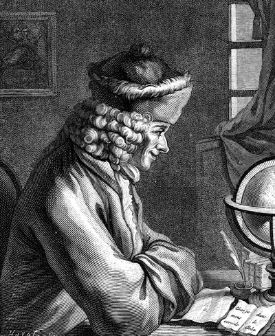 Voltaire, XVIII-wieczny francuski pisarz, dramaturg, satyryk i literat autorstwa Unbekannt