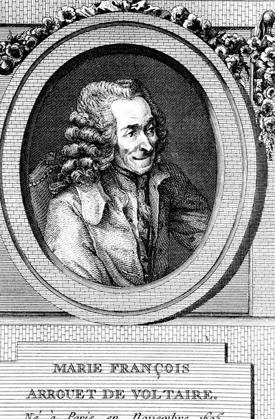 Voltaire, XVIII-wieczny francuski pisarz, dramaturg, satyryk i literat autorstwa Unbekannt