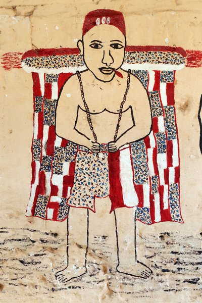 Voodoo-Wandmalerei an einem Kloster. Togoville, Togo von Unbekannt