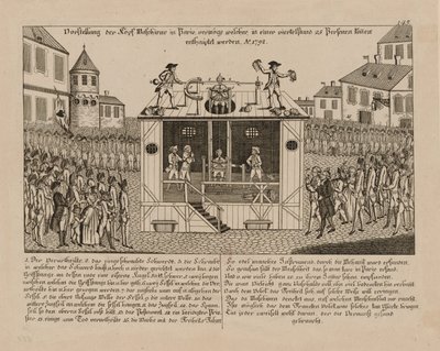 Prezentacja maszyny czołowej w Paryżu, 1792. autorstwa Unbekannt