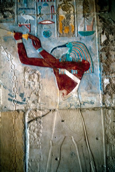 Malowidło ścienne przedstawiające boga Tota, świątynia Ramzesa III, Medinet Habu, Egipt, c1187-c1156 pne autorstwa Unbekannt