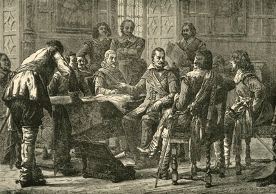 Wallenstein i Tilly organizujący naradę wojenną, 1626, 1890. autorstwa Unbekannt