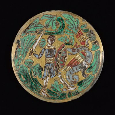 Wojownik walczący ze smokiem, c. 1170-1180. autorstwa Unbekannt