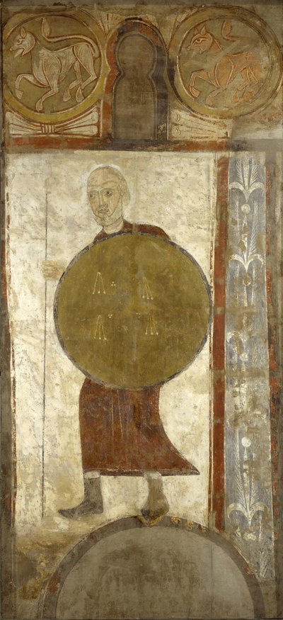 Wojownik z tarczą, pierwsza połowa XII wieku prawdopodobnie 1129-34. autorstwa Unbekannt
