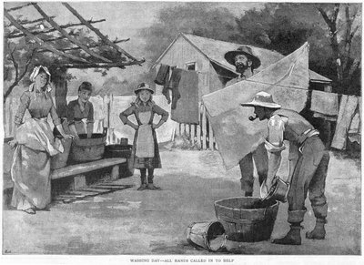 Dzień prania — wszystkie ręce wezwane na pomoc, 1889 r. autorstwa Unbekannt