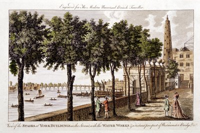 Wodociągi w York Buildings, Strand, dostarczające wodę do Londynu z Tamizy, 1790 autorstwa Unbekannt