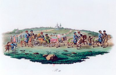 Procesja ślubna, Rosja, 1820 autorstwa Unbekannt