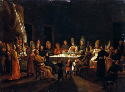 Ślub w domu kupieckim, I ćw. XIX w. autorstwa Unbekannt