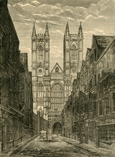 Zachodni Front Opactwa Westminsterskiego, od strony Tothill Street, 1881. autorstwa Unbekannt