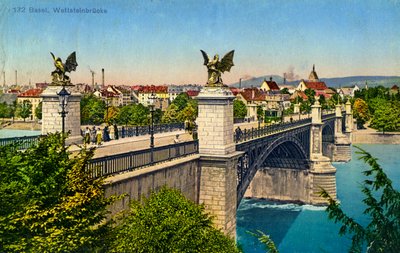 Most Wettsteina, Bazylea, Szwajcaria, ok. 1936 r. autorstwa Unbekannt