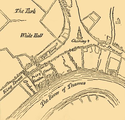 Whitehall za panowania Henryka VIII, 1881. autorstwa Unbekannt