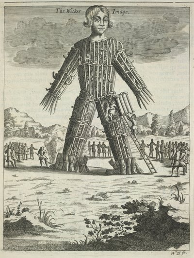 Człowiek z wikliny z Britannia Antiqua Illustrata autorstwa Aylett Sammes, 1676 autorstwa Unbekannt