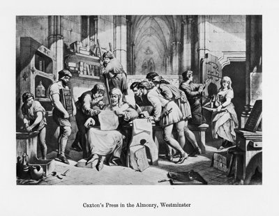 Prasa Williama Caxtona w Almonry, Westminster, XV w., XIX w. autorstwa Unbekannt