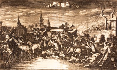 William Egon z Fürstenberg zaatakował w swoim trenerze w Kolonii w 1674, 1675. autorstwa Unbekannt