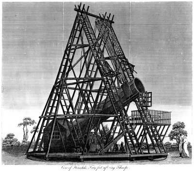 Teleskop zwierciadlany William Herschels o ogniskowej 40 stóp, Slough, Anglia, 1809 autorstwa Unbekannt