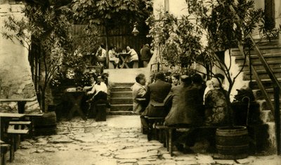 Winiarnia w Grinzing, Wiedeń, Austria, c1935. autorstwa Unbekannt