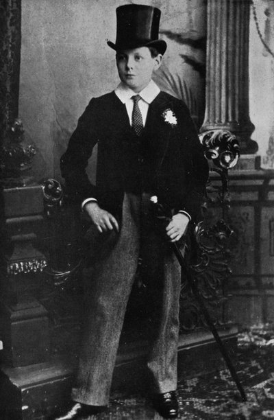 Winston Churchill jako uczeń Harrowa w 1889, 1945 r. autorstwa Unbekannt