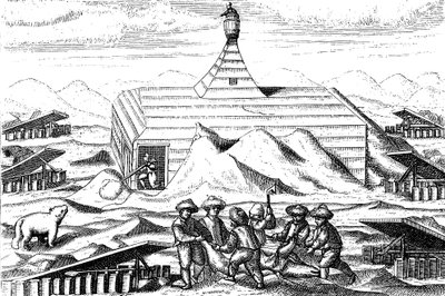 Kwatera zimowa wyprawy Willema Barentsa do Arktyki, 1596-1597 autorstwa Unbekannt