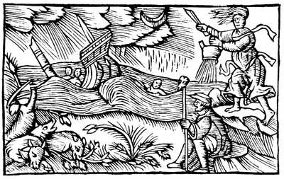 Czarownica podnosząca burzę, 1562 autorstwa Unbekannt