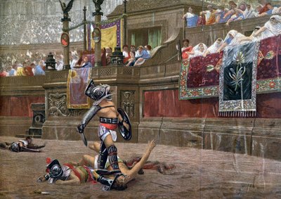 Z odwróconym kciukiem, Pollice Verso, 1872 autorstwa Unbekannt