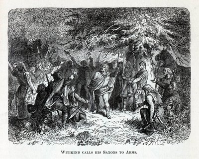 Wittekind wzywa swoich Sasów do broni, 1882 autorstwa Unbekannt