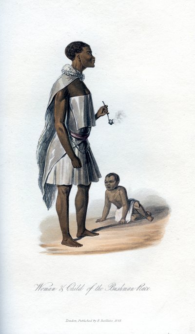 Kobieta i dziecko z rasy Buszmanów, 1848 autorstwa Unbekannt