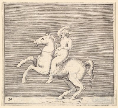 Kobieta na koniu hodowlanym, wydana ok. godz. 1599-1622. autorstwa Unbekannt