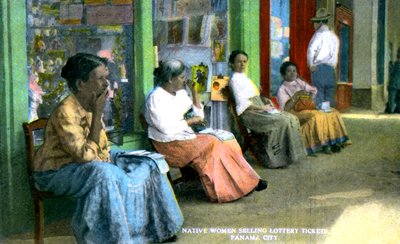 Kobiety sprzedające losy na loterię, Panama City, Panama, c1920 autorstwa Unbekannt