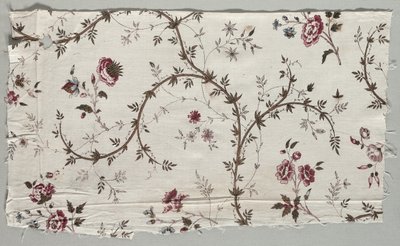 Fragment bawełny z nadrukiem w drewnie, 1785. autorstwa Unbekannt
