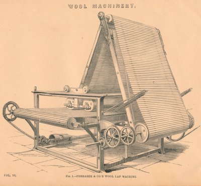 Maszyny do wełny: Ferrabee & Co.s Wool Lap Machine, c1880 autorstwa Unbekannt