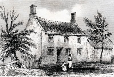 Woolsthorpe Manor, niedaleko Grantham, Lincolnshire, miejsce urodzenia Sir Isaaca Newtona, 1840 autorstwa Unbekannt