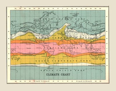 Wykres klimatyczny mapy świata, 1902. autorstwa Unbekannt