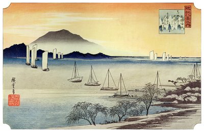 Yabase No Kihan. Fishing Boats Returning to Yabase, c1834 1925 autorstwa Unbekannt