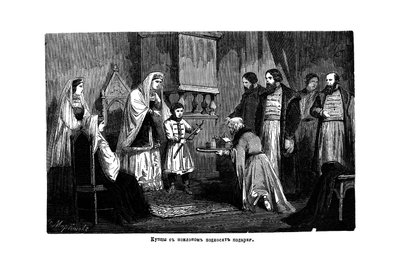 Młody Piotr Wielki otrzymuje prezenty od kupców, 1875 autorstwa Unbekannt
