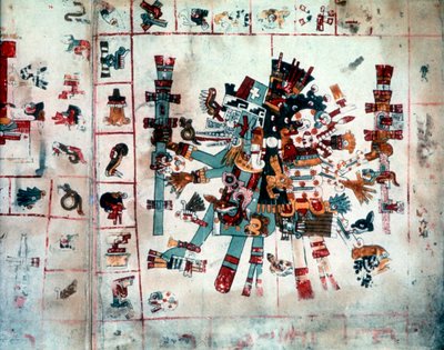 Postać zoomorficzna z Codex Borgianus, Mixtec, Meksyk prekolumbijski, ok. 1400 autorstwa Unbekannt