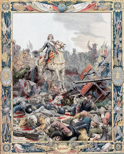 duc dEnghien prowadzący francuskie zwycięstwo nad Hiszpanami, wojna trzydziestoletnia, 1643 c1880 autorstwa Unbekannt