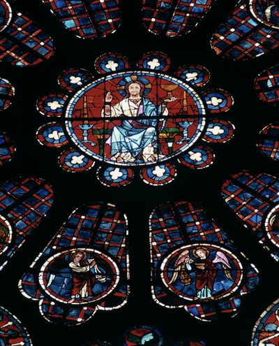 Chrystus w majestacie; rozeta południowa, ok. 1226 autorstwa Unbekannt Unbekannt