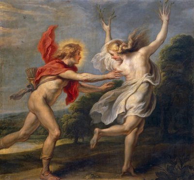 Daphne i Apollo (olej) autorstwa Unbekannt Unbekannt