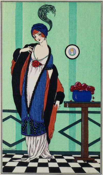 Futro z muślinową tuniką z „Kostiumy paryskie Roberta Pichenota, 1913” autorstwa Unbekannt Unbekannt