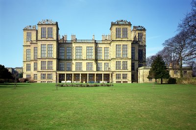 Hardwick Hall, Widok zewnętrzny, zbudowany 1590-97, Derbyshire, Wielka Brytania autorstwa Unbekannt Unbekannt